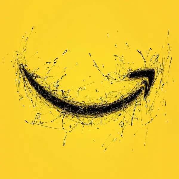 AI illustration depicting hand drawn Amazon logo